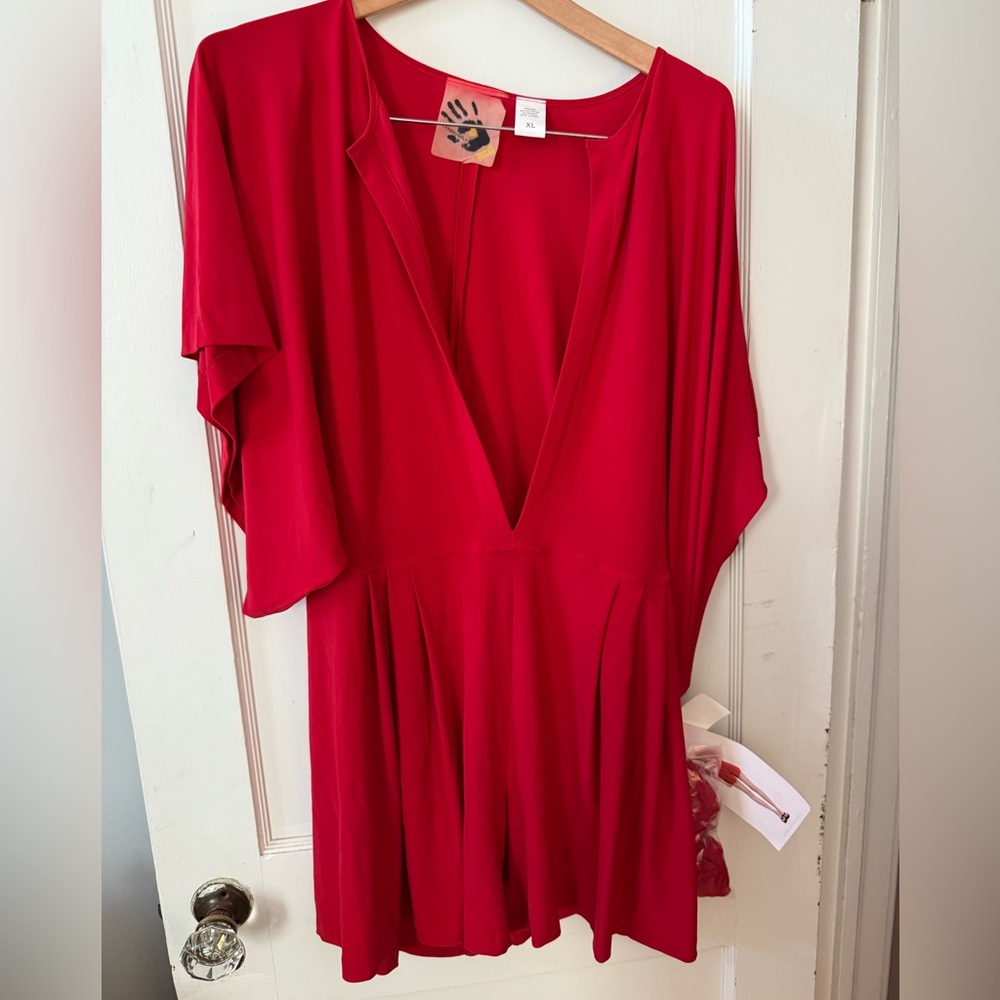 Norma Kamali Vibrant Red Romper
